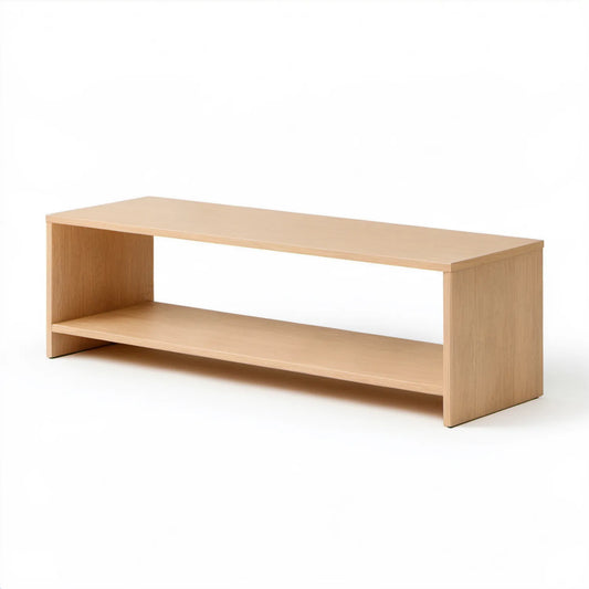 Prostokątny stolik w kolorze jasnego dębu 120 × 40 × 45 cm z laminowanej płyty wiórowej